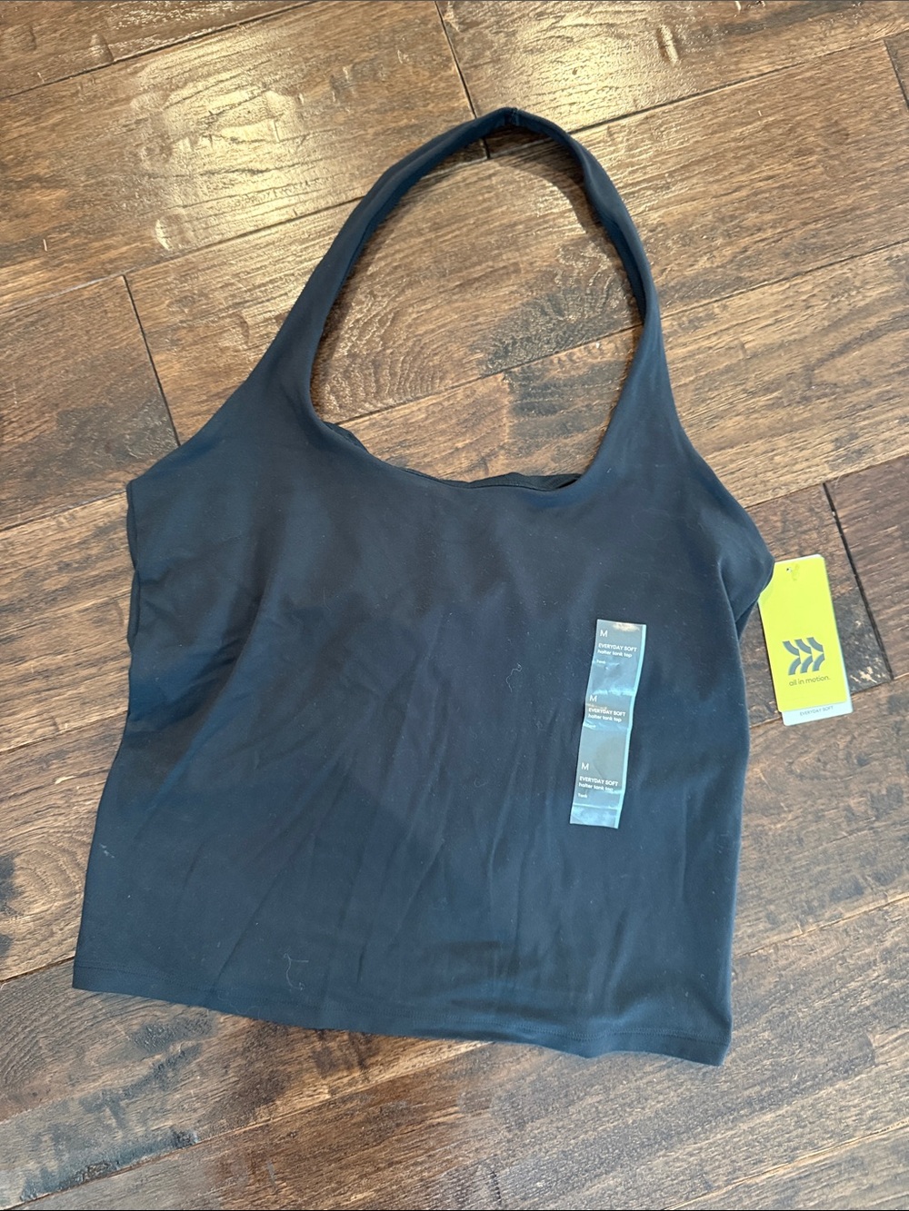 all in motion Black Halter Crop Tank Top